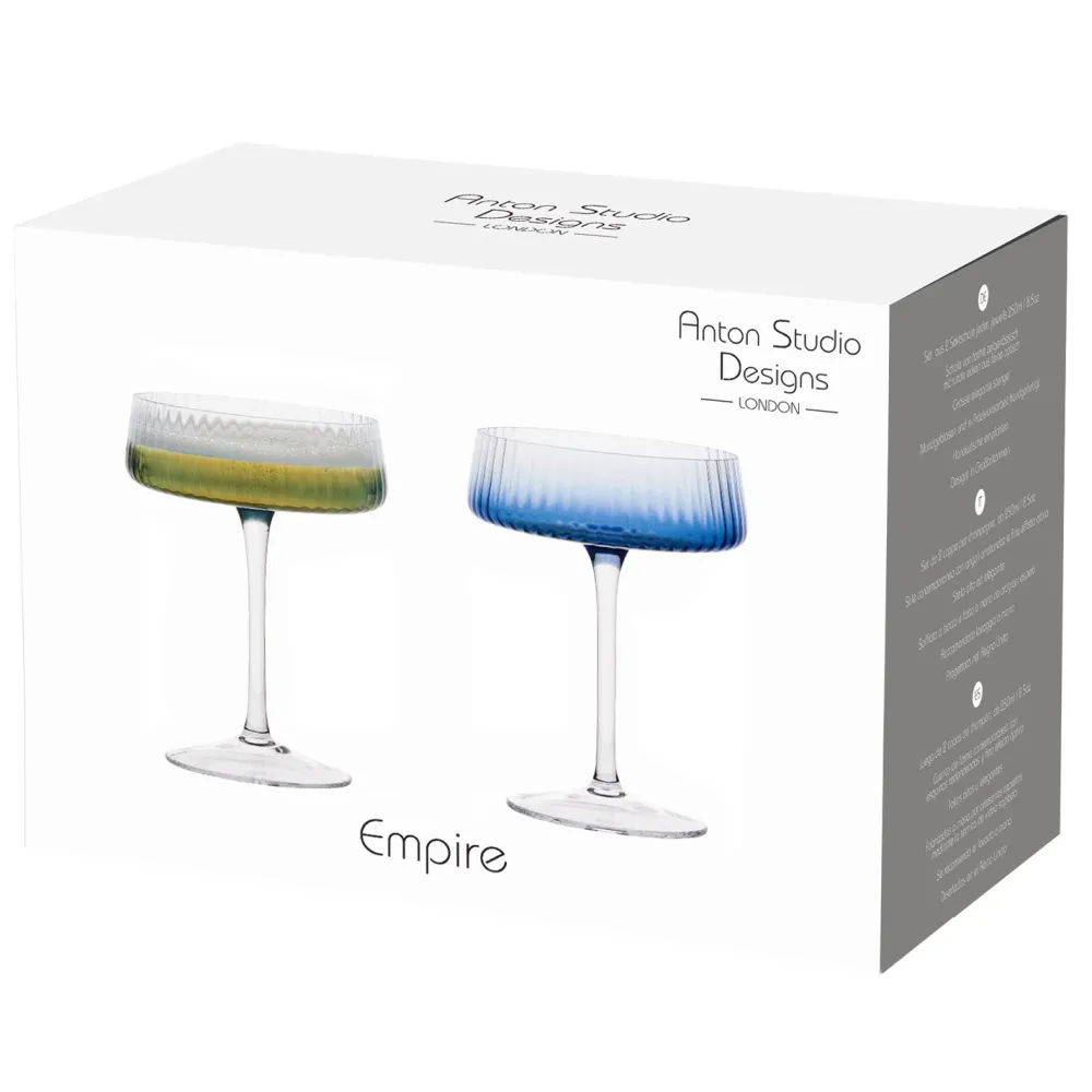 Glasses & Steins|Empire Blue Champagne Coupe Pair