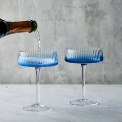 Glasses & Steins|Empire Blue Champagne Coupe Pair