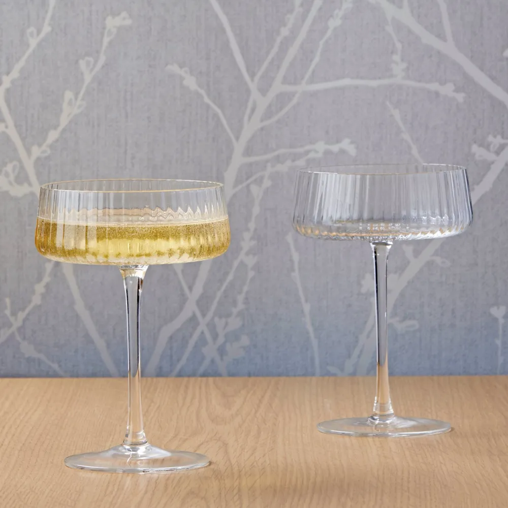 Glasses & Steins|Empire Clear Champagne Coupes Pair