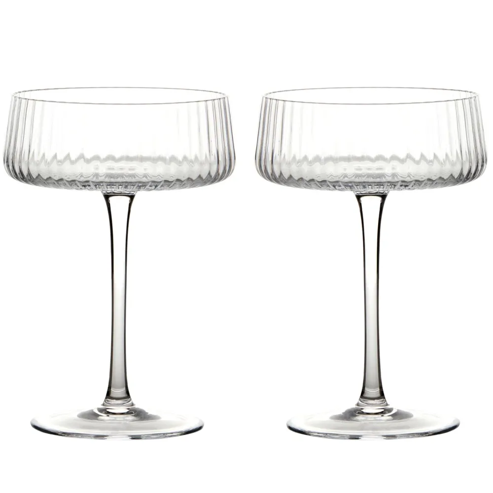Glasses & Steins|Empire Clear Champagne Coupes Pair