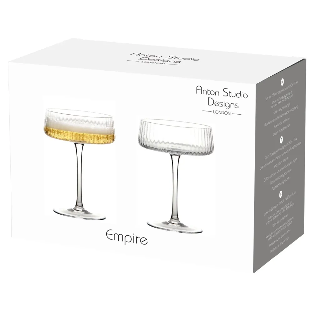 Glasses & Steins|Empire Clear Champagne Coupes Pair
