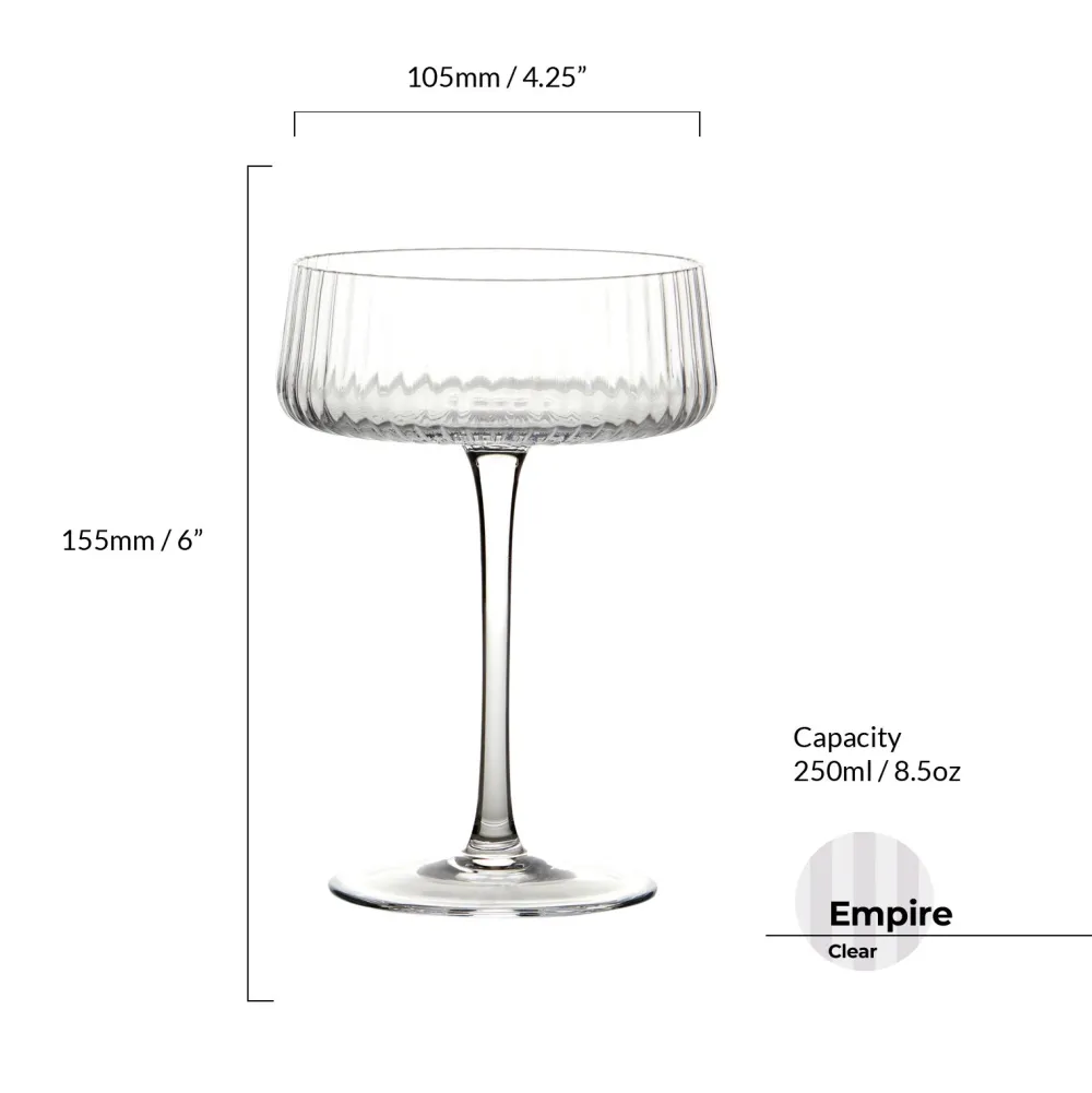 Glasses & Steins|Empire Clear Champagne Coupes Pair
