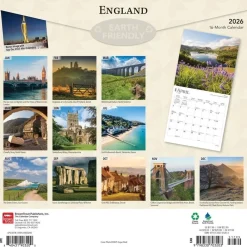 Calendars|England 2026 Square Wall Calendar