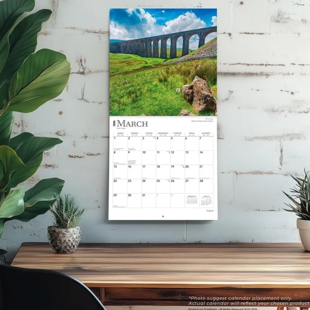 Calendars|England 2026 Square Wall Calendar