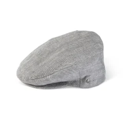 Hats|Fia Grey Herringbone Linen Classic Cap