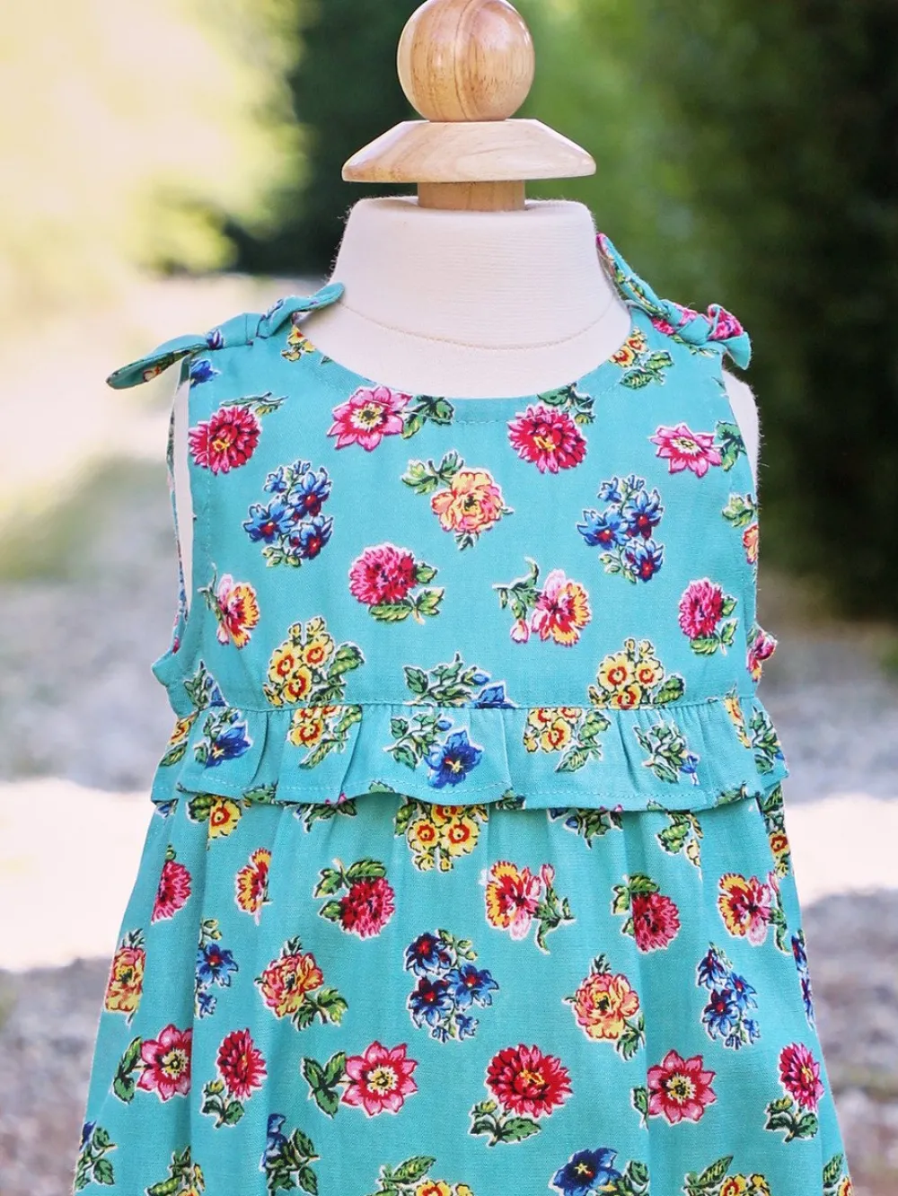Childrenswear|Flower Toss Turquoise Baby Bubble (12M-18M)