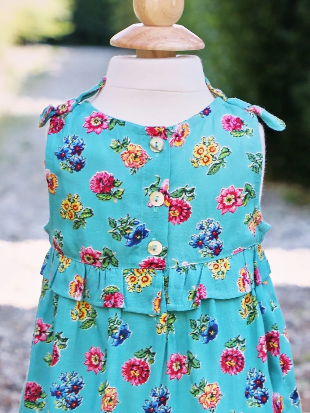 Childrenswear|Flower Toss Turquoise Baby Bubble (12M-18M)
