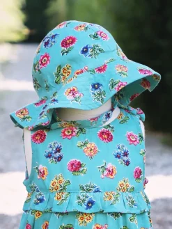 Childrenswear|Flower Toss Turquoise Baby Sunhat (One Size)