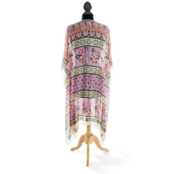 Robes, Nightgowns & Dresses|Folk Flowers Pink Long Kimono