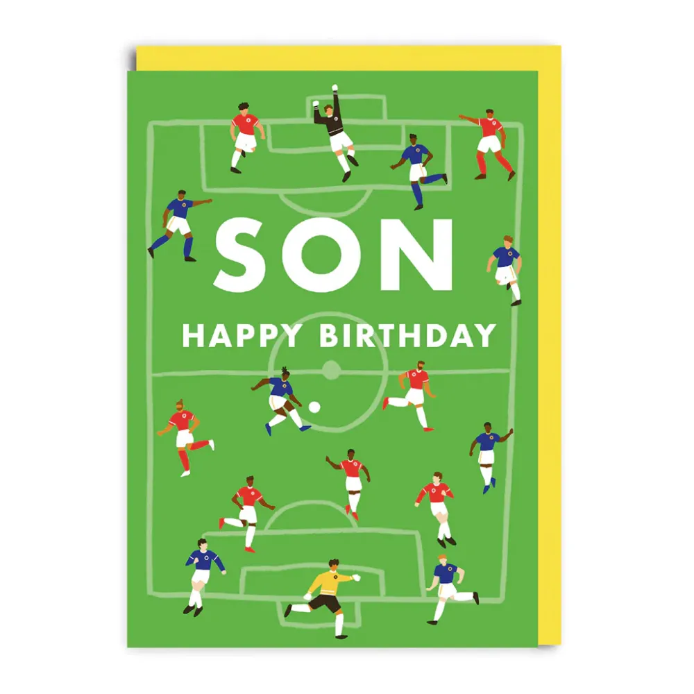 Greeting Cards|Football Pitch Happy Birthday Son Card