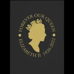 Souvenirs|Cultural Icons|Forever Our Queen Black & Gold Emblem Tea Towel