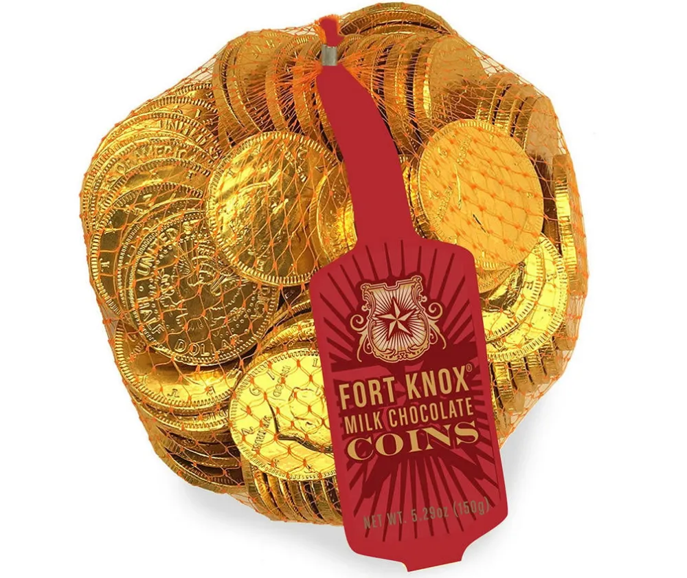 British Chocolate|Fort Knox Milk Chocolate Coins