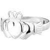 Galway Crystal Rings|Gents Sterling Silver Claddagh Ring, Size 11.5