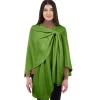 Scarves & Wraps|Green Lambswool Draped Shawl