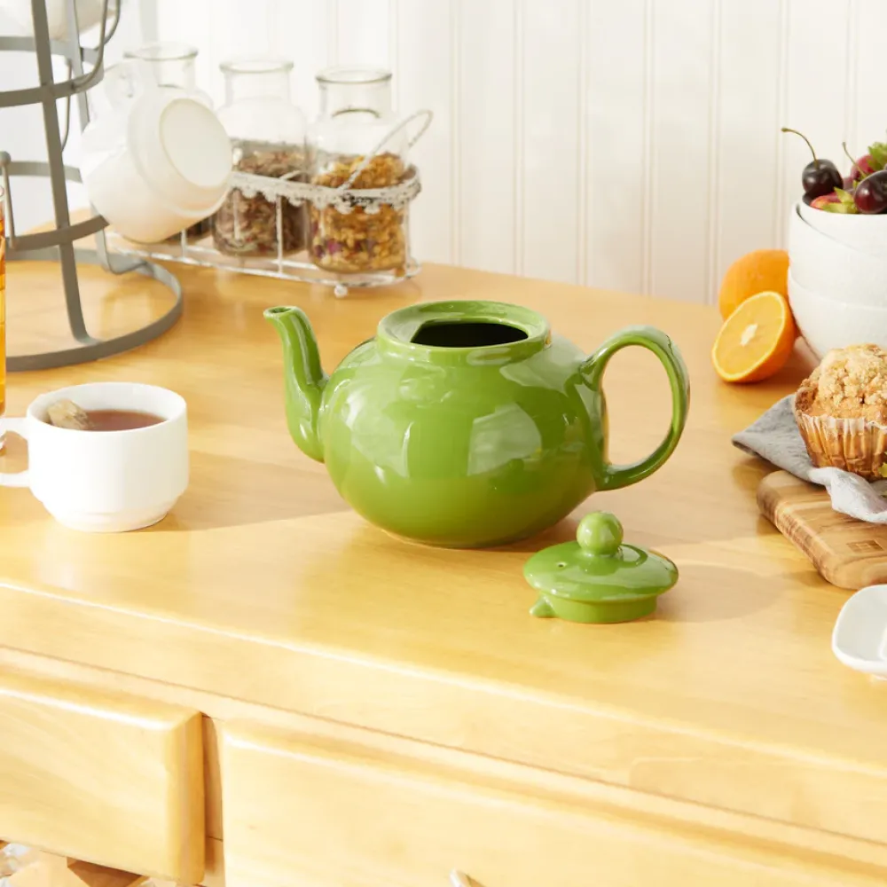 Teapots|Green Stoneware Teapot