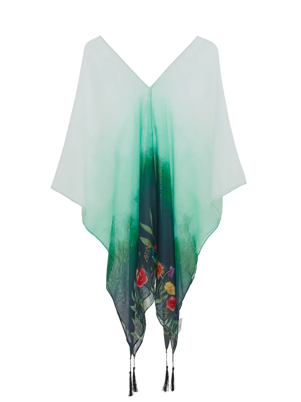Scarves & Wraps|Green Wildflowers Recycled Bottle Poncho