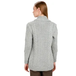 Shirts & Sweaters|Grey Open Front Cable Knit Cardigan