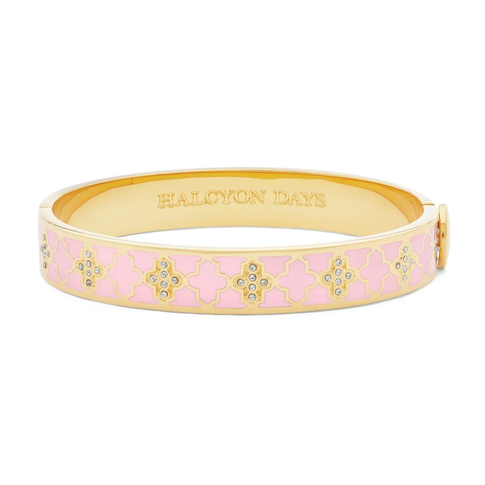 Halcyon Days Bracelets & Bangles|Agama Sparkle Pink & Clear Hinged Bangle