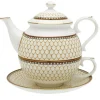 Halcyon Days Halcyon Days China|Halcyon Days|Antler Trellis Ivory Tea For One