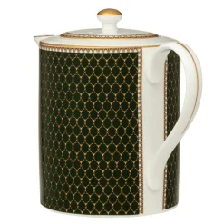 Halcyon Days Halcyon Days China|Halcyon Days|Antler Trellis Dark Green Teapot