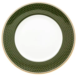 Halcyon Days Halcyon Days China|Halcyon Days|Antler Trellis Dark Green 10" Plate