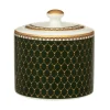 Halcyon Days Halcyon Days China|Halcyon Days|Antler Trellis Dark Green Sugar Bowl