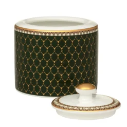 Halcyon Days Halcyon Days China|Halcyon Days|Antler Trellis Dark Green Sugar Bowl
