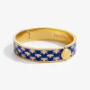 Halcyon Days Bracelets & Bangles|Bee Sparkle Trellis Cobalt & Gold Hinged Bangle