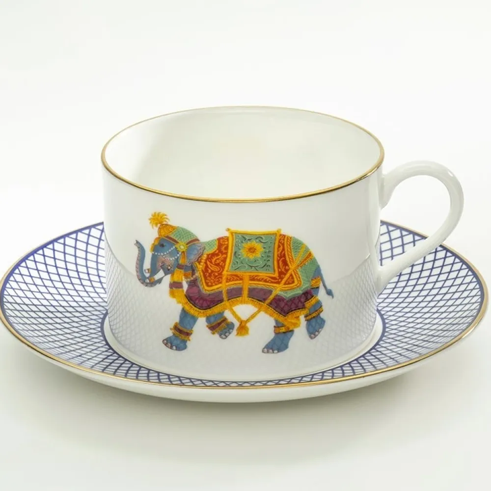 Halcyon Days Halcyon Days|Teacups & Saucers|Ceremonial Indian Elephant Teacup & Saucer