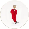 Halcyon Days Halcyon Days China|Halcyon Days|Hal the Bear Red & White 8" Coupe Plates Set