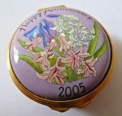 Halcyon Days Halcyon Days Enamels|Happy Anniversary 2005 Trinket Box