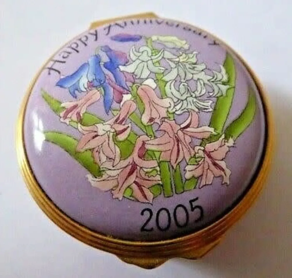 Halcyon Days Halcyon Days Enamels|Happy Anniversary 2005 Trinket Box