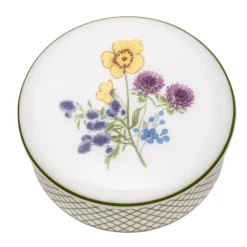 Halcyon Days Halcyon Days China|Highgrove Wildflower Round Trinket Box