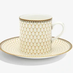 Halcyon Days Halcyon Days China|Halcyon Days|Ivory Antler Trellis Coffee Cup & Saucer