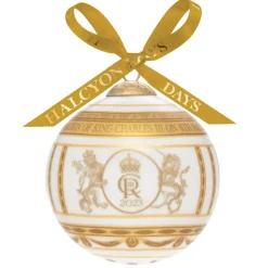 Halcyon Days King Charles Iii|Halcyon Days China|King Charles Coronation Gold 4" Bauble