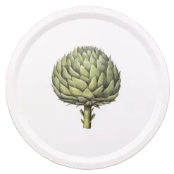 Halcyon Days Trays|Tea Trays|Kitchen Garden Artichoke Round Birchwood Tray