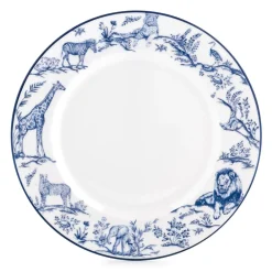 Halcyon Days Halcyon Days China|Halcyon Days|Nina Campbell Serengeti Multi Animal Salad Plate