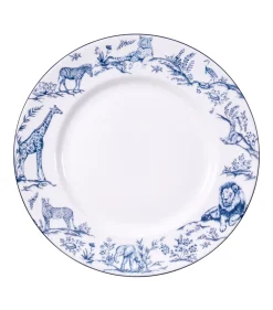 Halcyon Days Halcyon Days China|Halcyon Days|Nina Campbell Serengeti Multi Animal Dessert Plate