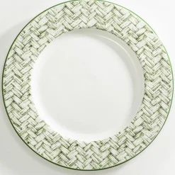 Halcyon Days Halcyon Days China|Halcyon Days|Nina Campbell Marguerite Green Basket Weave Charger