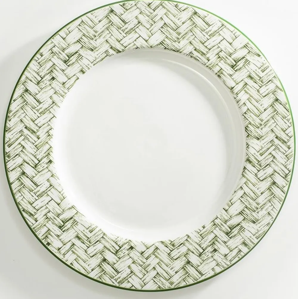 Halcyon Days Halcyon Days China|Halcyon Days|Nina Campbell Marguerite Green Basket Weave Charger