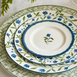 Halcyon Days Halcyon Days China|Halcyon Days|Nina Campbell Marguerite Green Basket Weave Charger