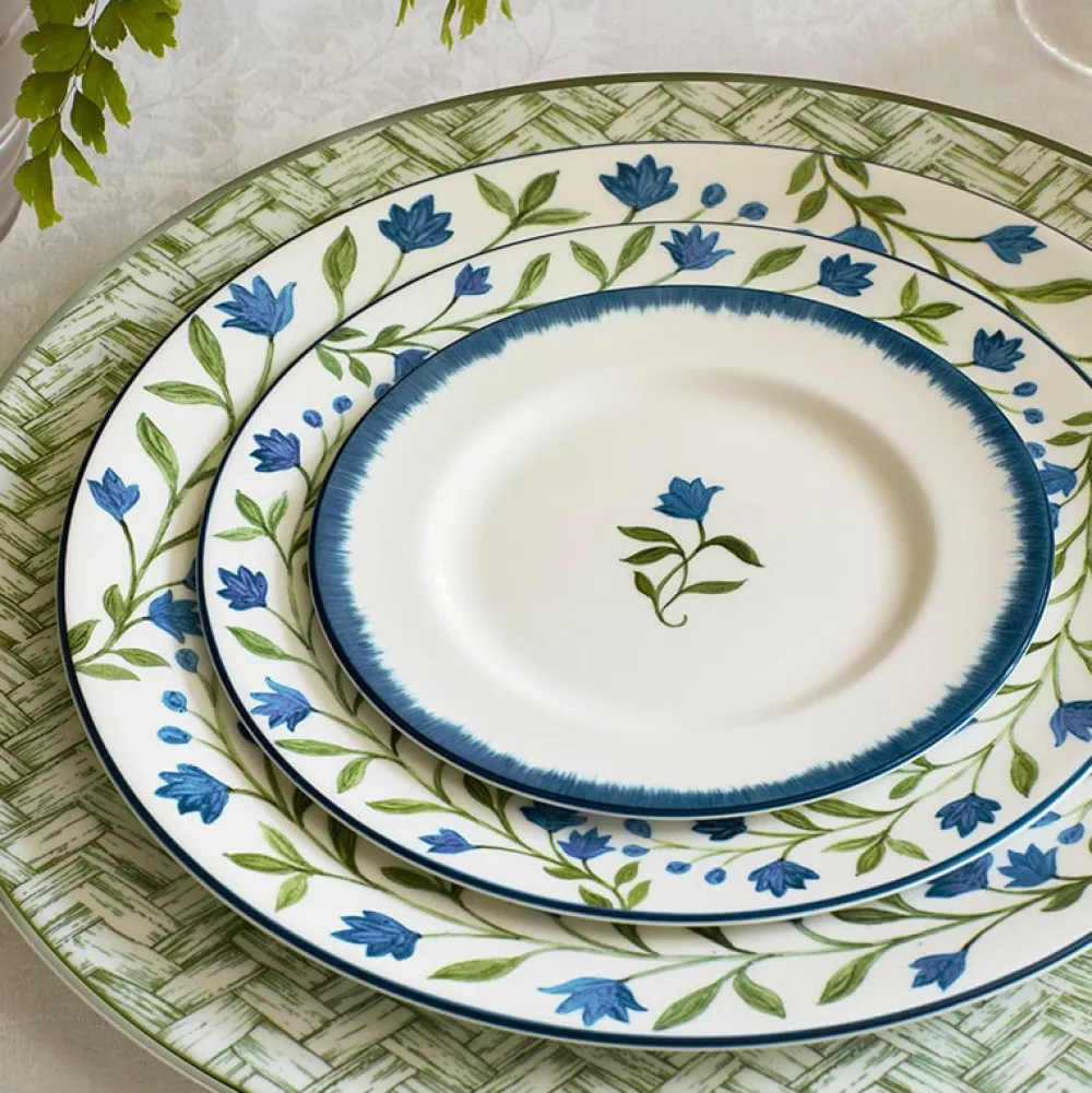 Halcyon Days Halcyon Days China|Halcyon Days|Nina Campbell Marguerite Green Basket Weave Charger