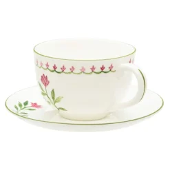 Halcyon Days Halcyon Days China|Halcyon Days|Nina Campbell Marguerite Pink Teacup & Saucer