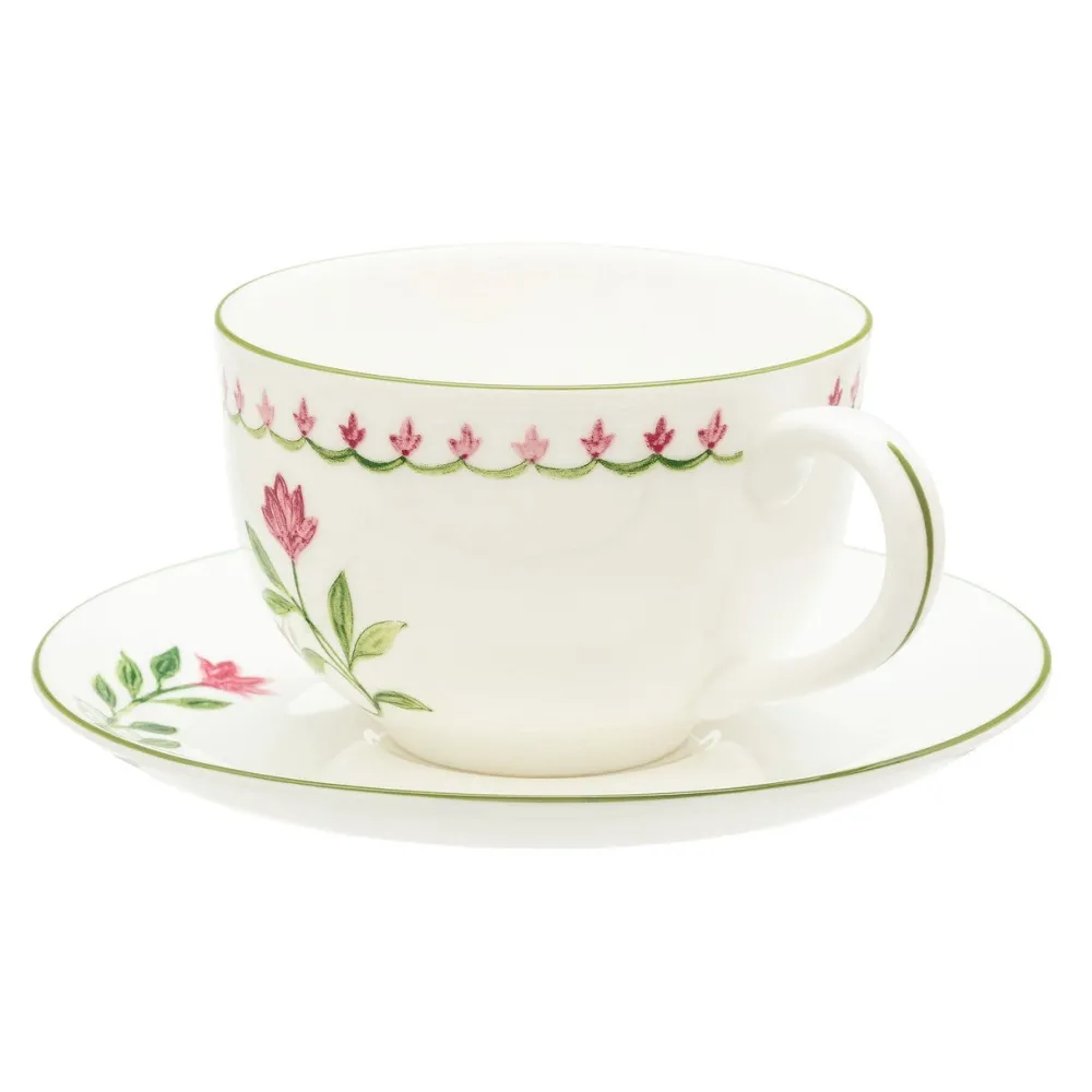 Halcyon Days Halcyon Days China|Halcyon Days|Nina Campbell Marguerite Pink Teacup & Saucer