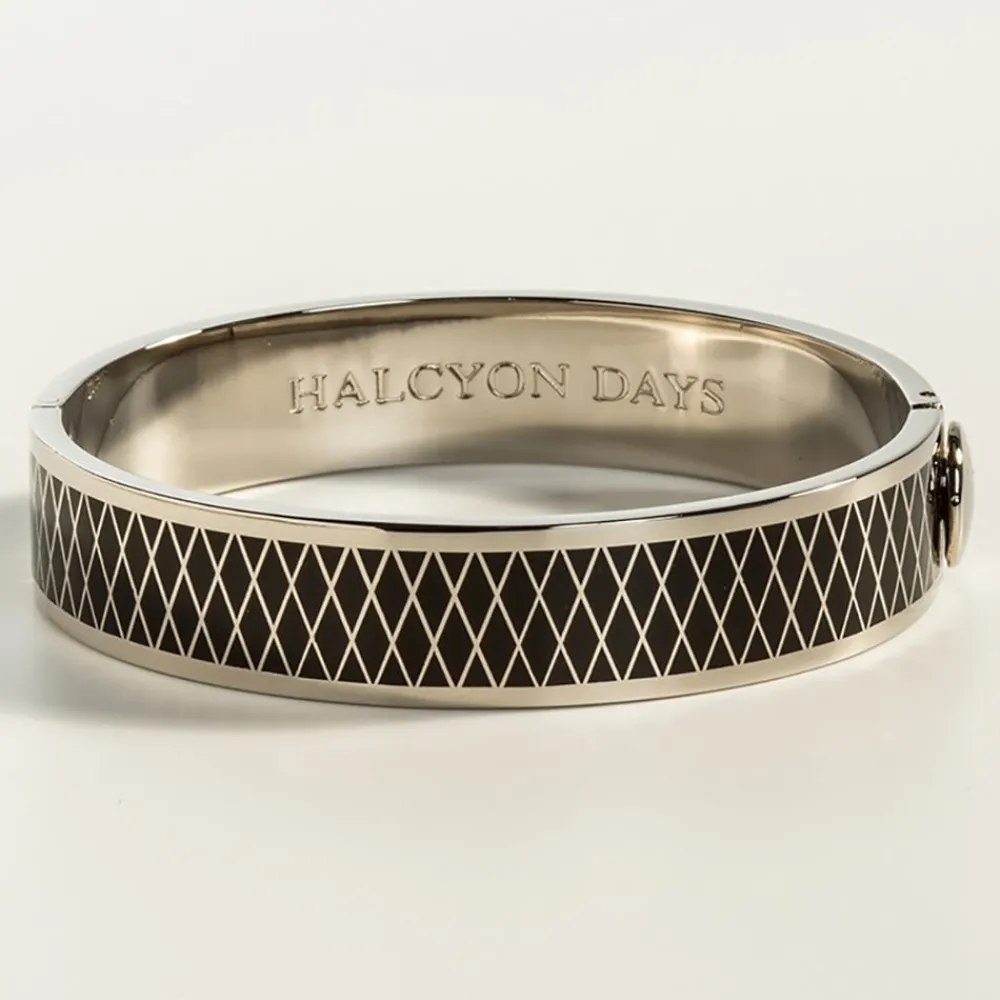 Halcyon Days Bracelets & Bangles|Parterre Black & Palladium Hinged Bangle
