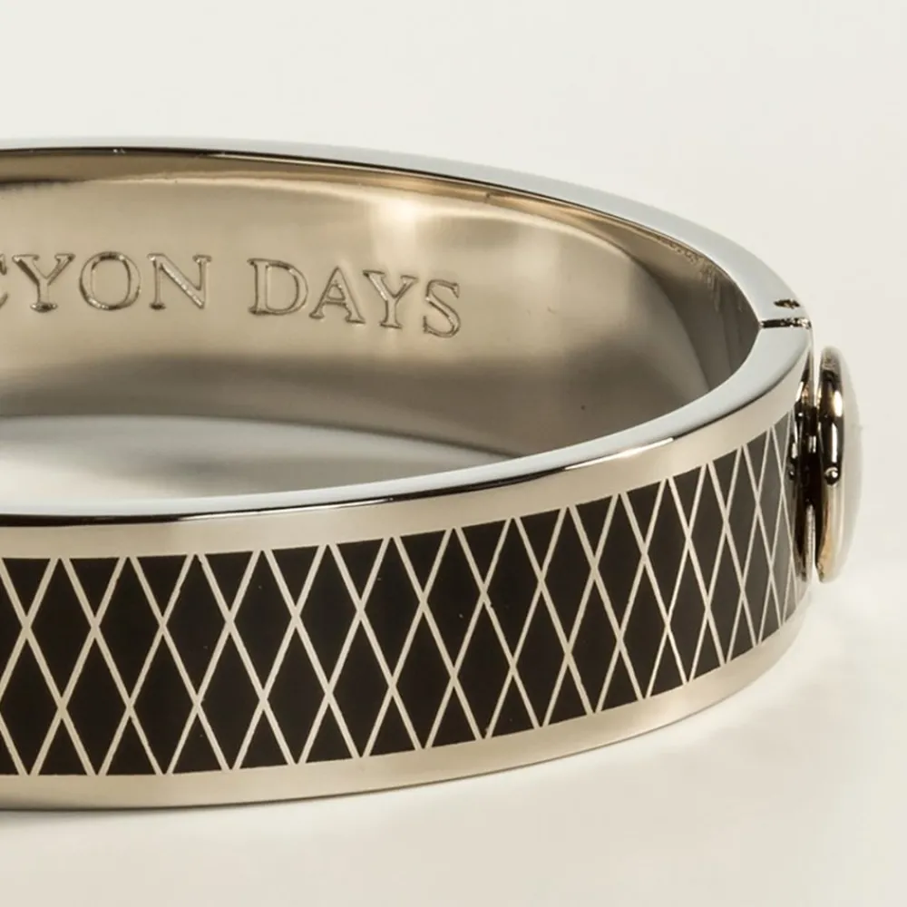 Halcyon Days Bracelets & Bangles|Parterre Black & Palladium Hinged Bangle