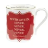 Halcyon Days Cultural Icons|Halcyon Days China|Sir Winston Churchill Never Give In Mug