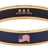 Halcyon Days Bracelets & Bangles|Stars & Stripes Navy & Gold Medium Bangle