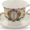 Halcyon Days Halcyon Days China|Halcyon Days|Vivat Regina Ivory Teacup & Saucer