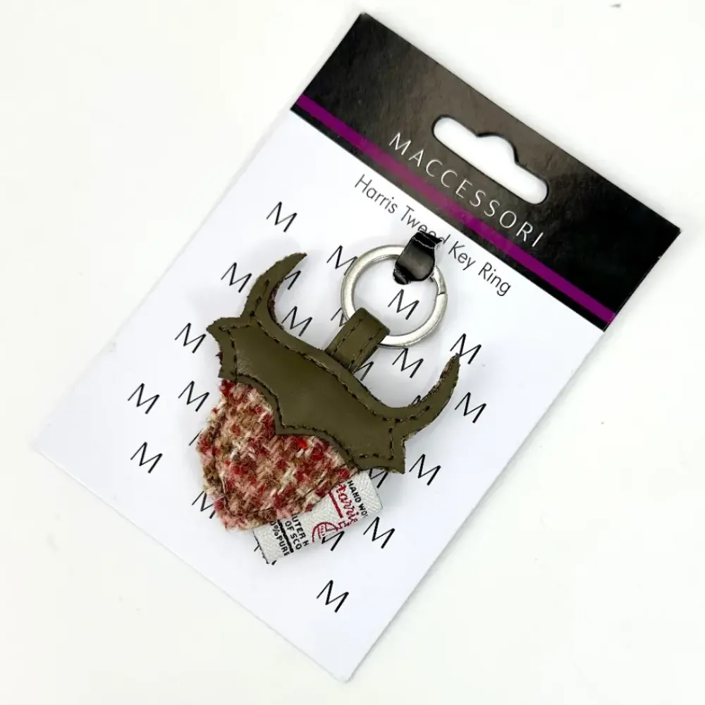 Souvenirs|Harris Tweed Maple Highland Coo Keyring